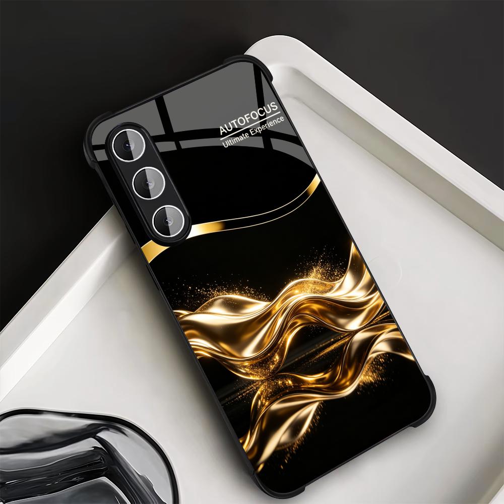 Phone Cases Quad Lock - Luxuriöse Metallisch-Goldene Business-Handyhülle S26 Ultra Case