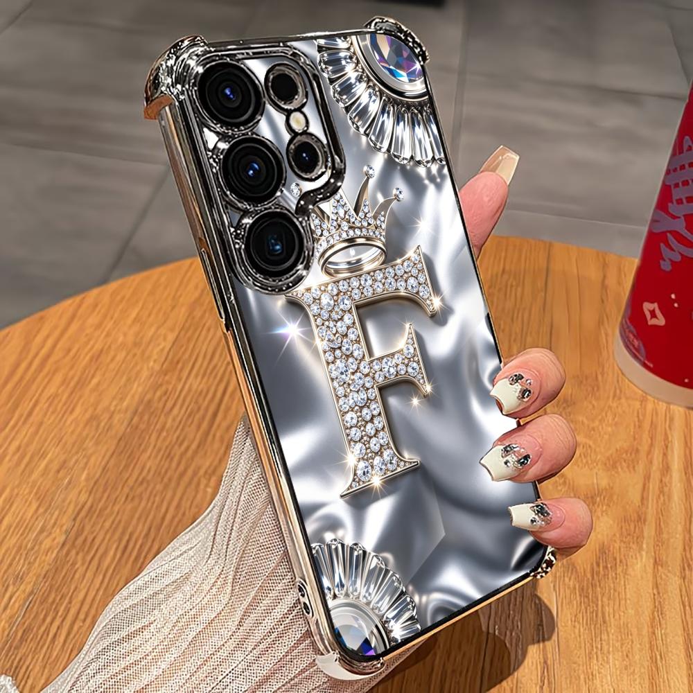 Luxuriöse Diamant-Buchstaben-F – Phone Cases Quad Lock Bewertung und Preis