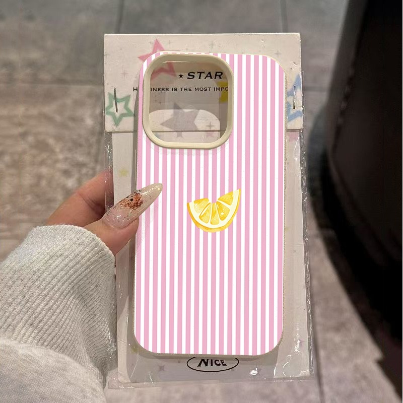 Orange-Pink-Weiß gestreifte Ha – Phone Cases Pink Bewertung und Preis